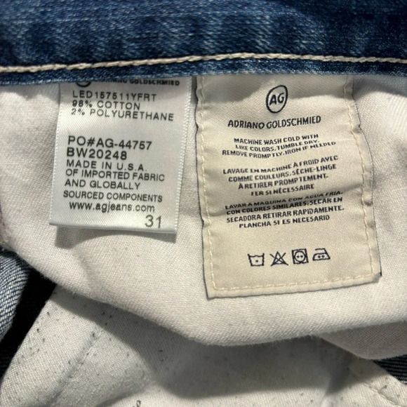 ADRIANO GOLDSCHMIED Sz 31 The Ex-Boyfriend Slim Leg High Waist Jeans Blue Denim - Picture 12 of 13